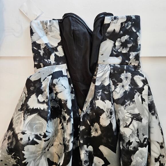 Alfred Sung High Low Bohemian Floral Print Strapless Gown Bridesmaid Size 0 - Picture 4 of 10